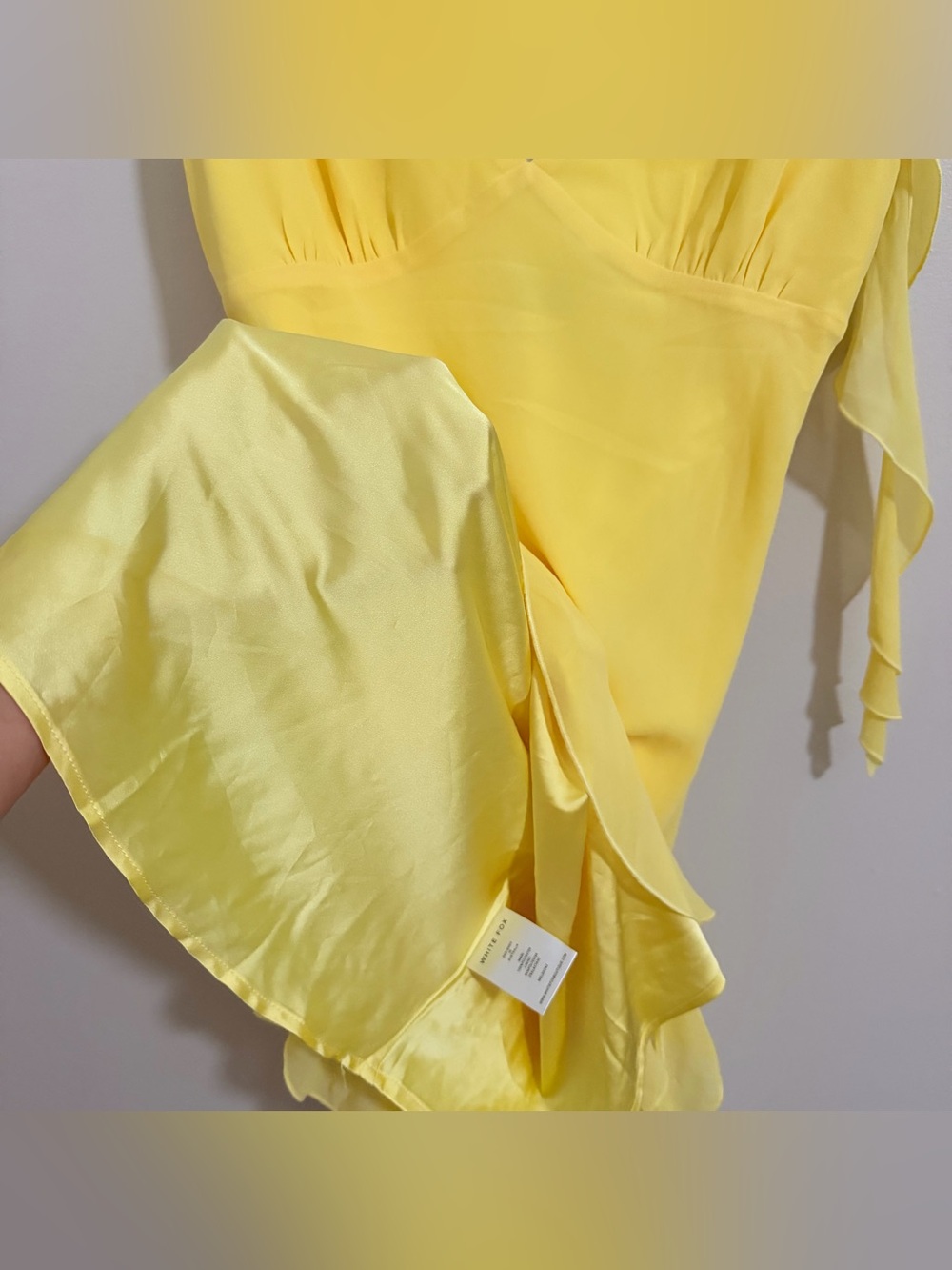 White Fox Boutique Yellow Ruffle Mini Dress - Picture 6 of 14